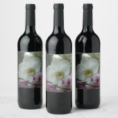 Weiße und Lila Orchideen Weinetikett (Flaschen)
