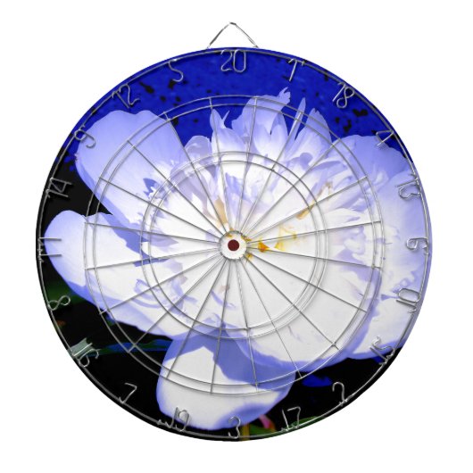 Weiße und lila Peonie Dartscheibe (vorne)