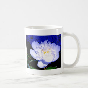 Weiße und lila Peonie Kaffeetasse