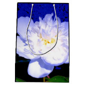 Weiße und lila Peonie Mittlere Geschenktüte (Rückseite)