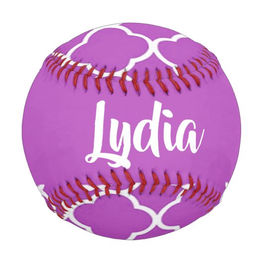 Weiße und lila Quartofolienstruktur Baseball (Vorderseite)