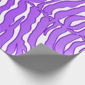 Weiße und Lila Tiger Streifen Geschenkpapier (Ecke)