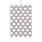 Weiße und Lila Trellis, Gitter, Quatrefolie Autolufterfrischer (Vorderseite)