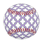 Weiße und Lila Trellis, Gitter, Quatrefolie Baseball (Rückseite)