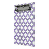 Weiße und Lila Trellis, Gitter, Quatrefolie Mini Klemmbrett (Gewinkelt2)