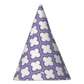 Weiße und Lila Trellis, Gitter, Quatrefolie Partyhütchen (Rechts)
