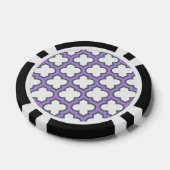 Weiße und Lila Trellis, Gitter, Quatrefolie Pokerchips (Einzeln)