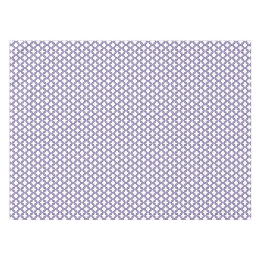 Weiße und Lila Trellis, Gitter, Quatrefolie Tischdecke (Vorderseite (Horizontal))