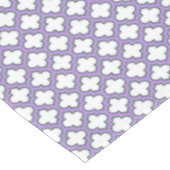 Weiße und Lila Trellis, Gitter, Quatrefolie Tischdecke (Schrägansicht)