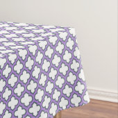 Weiße und Lila Trellis, Gitter, Quatrefolie Tischdecke (Beispiel)
