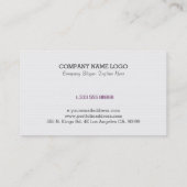 Weiße und Lila Vintage Wirbel Visitenkarte (Rückseite)