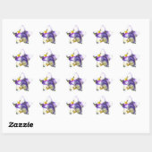 Weiße und Lila Violas Stickers (Blatt)