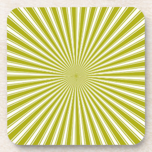 Weiße und Limette-Funky-gestreifte abstrakte Kunst Untersetzer