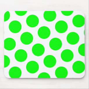 Weiße und Limette Punkte Mousepad