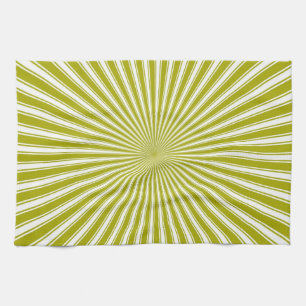 Weiße und Limone Funky Strip Abstrakte Kunst Handtuch