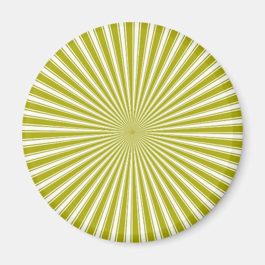 Weiße und Limone Funky Strip Abstrakte Kunst Magnet (Vorne)