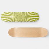 Weiße und Limone Funky Strip Abstrakte Kunst Skateboard (Horizontal)