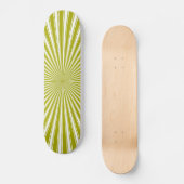 Weiße und Limone Funky Strip Abstrakte Kunst Skateboard (Vorderseite)