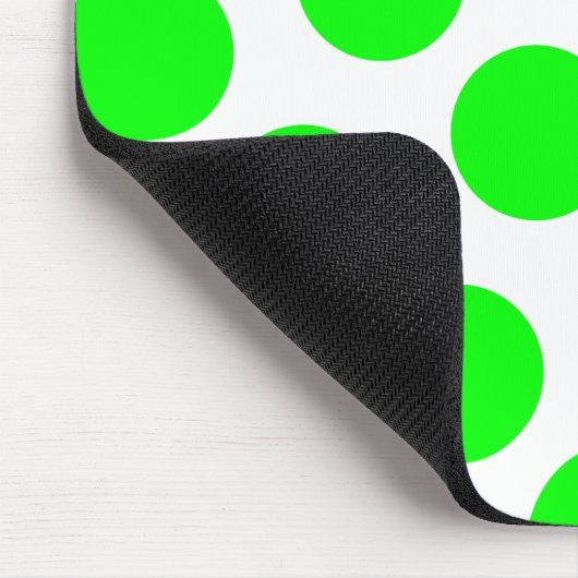 Weiße und Limone Polka-Punkte Mousepad (Ecke)