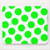 Weiße und Limone Polka-Punkte Mousepad (Vorne)