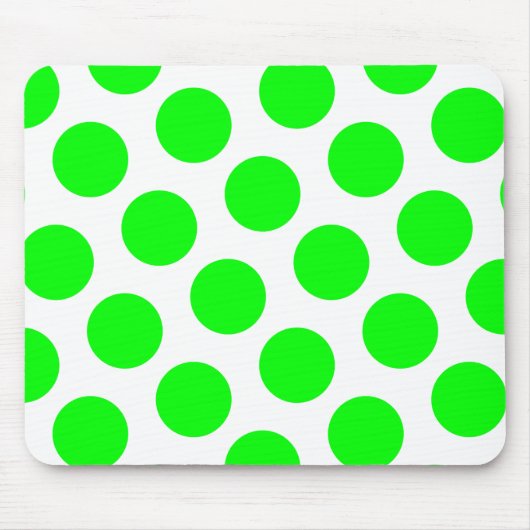 Weiße und Limone Polka-Punkte Mousepad (Vorne)