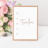 Weiße und Mauve Wedding Tischnummer