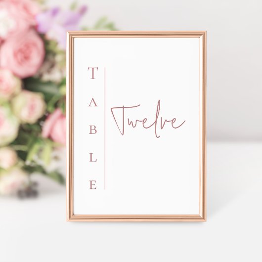 Weiße und Mauve Wedding Tischnummer