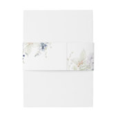 Weiße und Navy-Floral, Monogramm-Hochzeit Einladungsbanderole (Rückseitenbeispiel)