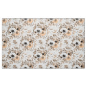 Weiße und orange Anemonenblüten. Stoff (Fat Quarter (45,7 x 55,9 cm))
