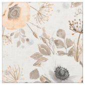 Weiße und orange Anemonenblüten. Stoff (Nahaufnahme)