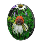 Weiße und orange KoneBlumen Dartscheibe (Vorderseite rechts)