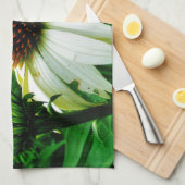 Weiße und orange KoneBlumen Handtuch (Viertel Falte)