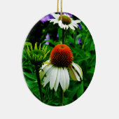 Weiße und orange KoneBlumen Keramik Ornament (Rechts)