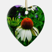 Weiße und orange KoneBlumen Keramikornament (Rechts)