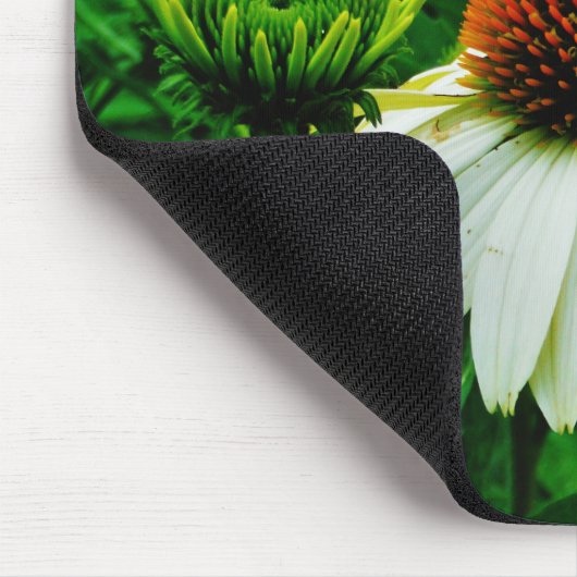 Weiße und orange KoneBlumen Mousepad (Ecke)