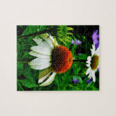 Weiße und orange KoneBlumen Puzzle (Horizontal)