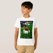 Weiße und orange KoneBlumen T-Shirt (Vorne ganz)