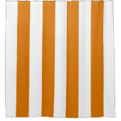 Weiße und orange vertikale Streifen Duschvorhang (Vorderseite)