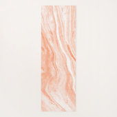 Weiße und orangefarbene Marmorstruktur Yogamatte (Rückseite)