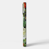 Weiße und orangefarbene Mohnblumen auf schwarzem f Case-Mate iPhone Hülle (Rückseite / Links)