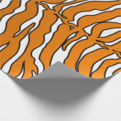 Weiße und orangefarbene Tiger-Streifen Geschenkpapier (Ecke)