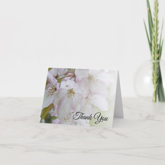 Weiße und rosa Blume Beerdigung Beileid Vielen Dan Dankeskarte (Vorderseite)