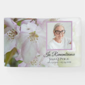 Weiße und rosa Blume Feiern zur Beerdigung des Leb Banner (Horizontal)