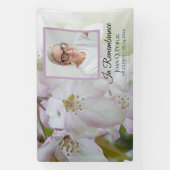 Weiße und rosa Blume Feiern zur Beerdigung des Leb Banner (Vertikal)