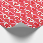 Weiße und rosa Herzen Geschenkpapier (Ecke)