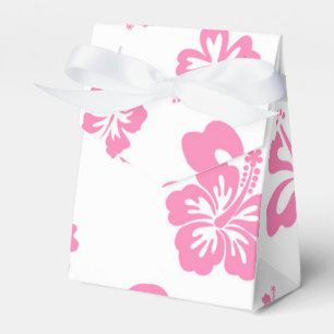 Weiße und rosa Hibiskus-Blumen-Geschenkboxen Geschenkschachtel