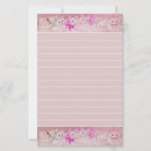 Weiße und rosa Kätzchen Persönliche Briefpapier (Vorderseite)