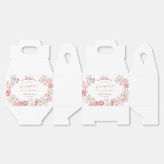 Weiße und rosa Kürbiskuchen-Baby-Gefälligkeitsbox Geschenkschachtel (Ungeklappt)