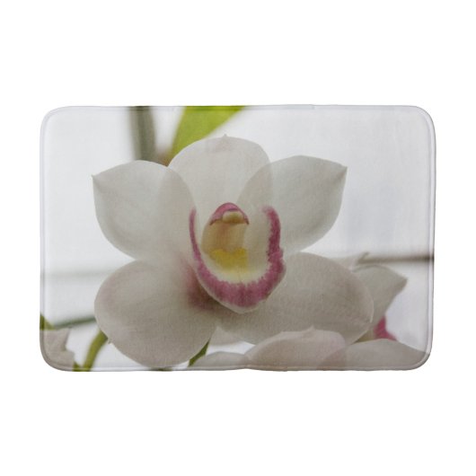 Weiße und rosa Orchidee Badematte (Vorderseite)