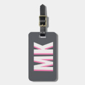 Weiße und rosa Schatten-Monogramm-Brautjungfer-Ges Gepäckanhänger (Vorderseite vertikal)